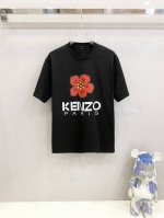 kenz高田贤三高定面料 2025春夏新品上市时尚经典圆领短袖时尚单品设计，更加时尚舒适，高标准定制，上身非常有型，采用重磅280G双纱精梳棉材质 面料质感非常