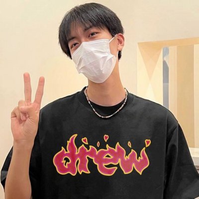 顶级洗水版本 D12# -Drew House 水洗做旧火焰字母印花重磅高街短袖T恤 情侣款- 顶级复刻，原版原包装，最高品质跑量，上下渐变，真重磅做旧，喷马骝