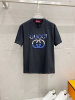 高版本 古驰2025新款经典圆领短袖，时尚百搭经典元素打造精致工艺专柜面料，顶级元素融合打造，经典短袖3标齐全，潮男时尚，无论是上身舒适度还是都是无可比拟的存在