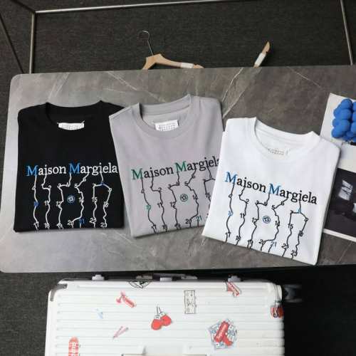 顶级复刻 高端定制 - Maison Margiela 马吉拉 新款数字连接字母刺绣圆领短袖T恤 - 款号： 17 - 颜色：黑色 白色 灰色 - 购入原版开模
