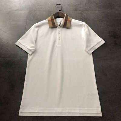 爆款推荐齐全 Burbberry巴宝莉2025新款格纹衣领Polo衫T恤 原版面料高版本高品质 网红明星同款 50支双股珠地采用跟原版面料 经典标Bbr格纹衣领