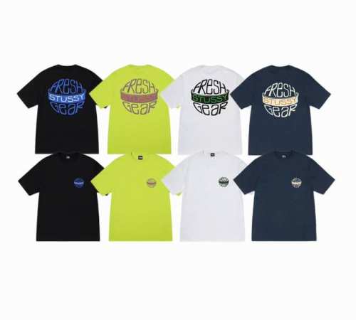上新款号：S123 Stussy斯图西 Stussy Ss24 创意自体印花圆领短袖T恤 男女同款 原版打造 细节高控 -面料精选220G纯棉面料 手感柔软舒适