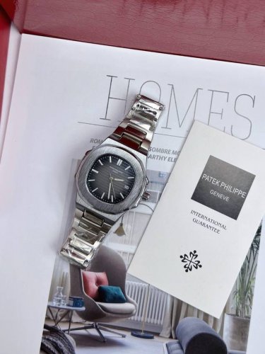 百达翡丽机械腕表黑表盘 钢带黑面全套专柜包装 -Patek Philippe 优运雅动系列 鹦鹉螺Pp震撼出品 全网佳最解毒奢侈腕表 内置全自动机械机芯 表带采