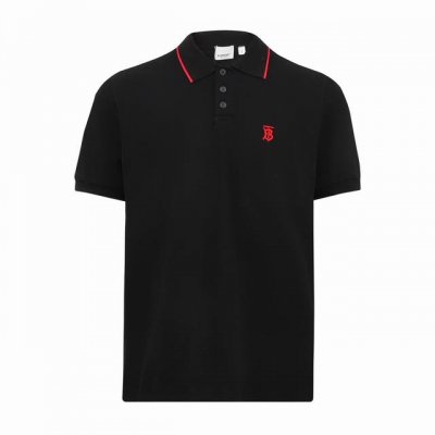 burberry 巴宝莉 经典Tb标识刺绣Logo短袖polo衫 面料采用定制220G专用珠地面料 绣有专属标识图案 开襟除点缀品牌标志性条纹织带 最重要的是胸