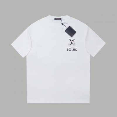 LV 25Ss早春新款 发泡绒面Lv字母短袖 轻奢主义 男女日常通勤穿搭必备单品 正确版本 欢迎对比 详细特征 320克 % 纯棉双纱汗布面料 同缸定染特种加粗