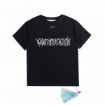 高版本Off-White 卡通渐变箭头印花短袖T恤，男女同款。面料采用定制 克32织纯棉双纱面料，胸前Logo印花和后背超大箭头印花都采用高端水浆料打造，彩色印