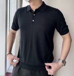 p330，型号D-6032#，芬家 2025春夏最新Ff提花徽标男士翻领短袖针织衫，精选针织棉质面料制成， 80支超柔长绒棉，16针密致针法，纹理清晰，紧密不易