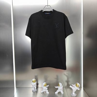 路易威登 Lv 2025春夏新款男女同款短袖T恤 定制专属300克重双纱纯棉面料 定制原版工艺螺纹车工 立体中空绣拱桥绣工艺设计 颜色 黑色 白色 紫色 尺码