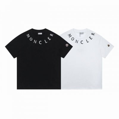 款号：M1006 Moncler 蒙口 官网同款印花图案 2025新款 领口字母印花 定制袖章 男女同款 短袖T恤 - 26G双纱纯棉顶级面料 手感柔软 百分百