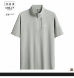 Arc’Teryx始祖鸟 独家实拍上新夏季高品质半高领压胶拉链高弹速干短袖运动户外激光冲孔透气跑步立领polo衫T恤，本季主打，货源充足，放心主推，高端品质，经