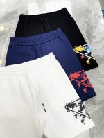 prad*普拉-达25S五分休闲短裤.男女同款！侧身无缝设计.滴水墨效果经典品牌图形.视觉冲击力时尚感强！进口高端锦棉面料.手感舒适透气.原厂五金质感满满.高级