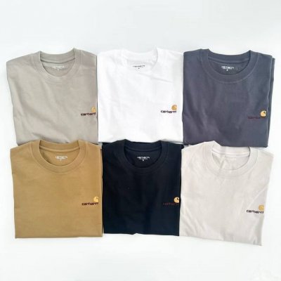 9026 白底图 Carhartt Wip 卡哈特 经典刺绣Logo英文组合圆领短袖T恤 面料：16支纯棉潮牌双纱260克 码数：S M L Xl 颜色：黑 白