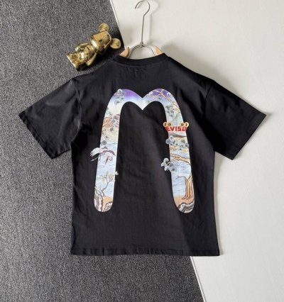 顶级版本 Evisu 福神仙鹤大M印花T恤！ 25Ss夏季新品，进口机器印花，色彩鲜明，颜色正，不脱落，不开胶，采用环保颜料，无甲醛，无异味，领口订制织带包边包