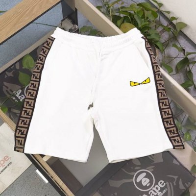 特价 黑色S8 L4 Xl3 白色Xl3 款号：Zsf63011 新款Fendi芬迪刺绣恶魔之眼图案织带字母绣花情侣梭织毛圈五分短裤，质感一流，作为当下超火的品