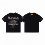 款号 Y150 路易威登Louis Vuitton破坏字母印花短袖T恤 280克纯棉双砂面料 所有面料均已提前做过缩水 品质第一 所见即所得 不会洗一次版型就有