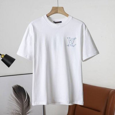 顶级复刻版本 Lv路易威登 25Ss早春新款 牛仔拼接Logo刺绣短袖 轻奢主义 男女日常通勤穿搭必备单品 正确版本 欢迎对比 详细特征 320克 % 纯棉双纱