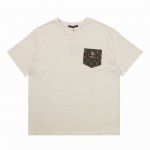 louis Vuitton 路易威登 口袋皮标老花情侣款短袖T恤 size S-L