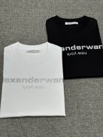 新品 Aiexanderwang原单男士时装款纯棉圆领短袖T恤，高端贸易渠道货，25年春夏新品，凹造型必备单品！ 设计师巧妙将经典品牌字母，以重磅环保胶印工艺呈