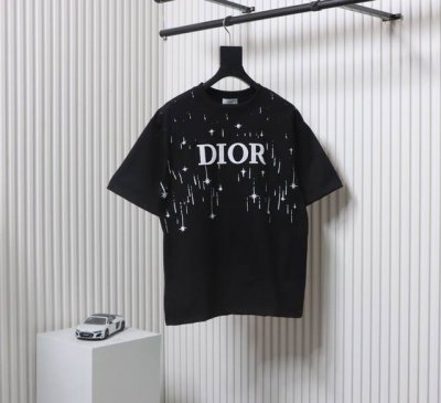 Dior 迪奥 24Ss 牙刷绣字母流星印花短袖 购入原版开发！整衣重工高端牙刷刺绣不起皱！区别于市面通货垃圾版本！面料采用280克重纯棉，定制32支2*2螺纹