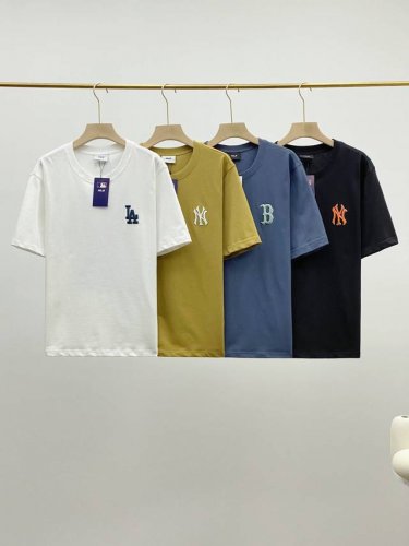 mlb男女情侣虞书欣同款老花纯棉T恤短袖24夏季新款 正面简单刺绣小Logo，背部立体大Logo印花色彩鲜艳又独具风格，双纱面料细腻柔软，舒适透气，简约百搭。