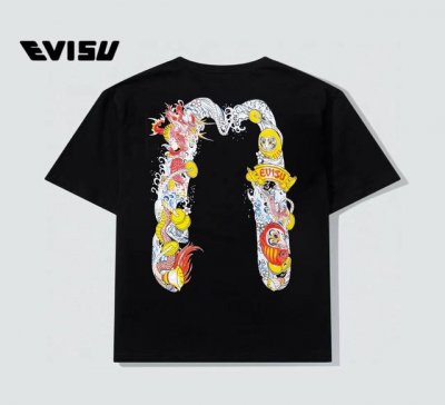 顶级版本 evisu 福神龙蛇年限定款大M印花T恤 25Ss夏季新品 进口机器印花 色彩鲜明 颜色正 不脱落 不开胶 采用环保颜料 无甲醛 无异味 领口订制织带