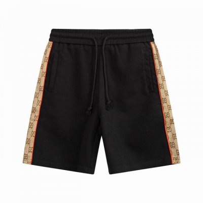 Gucci 古驰红边提花织带 拼接 Logo标识 五分裤、高品质纯棉 面料、特别手感、超级质感 舒适柔软透气 休闲宽松版型 潮流男女同款 短裤 颜色：黑色 码数