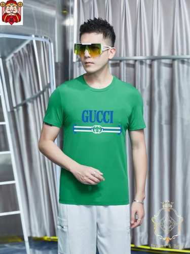 直 品牌 Gucci 古奇 胖子福音 原单男士休闲短袖T恤，2025春夏新品，定制胸前顶级Logo 工艺、搭配整件细节 品质及剪裁设计都堪称一流，定制进口丝光棉