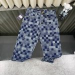 裤子 外套145 Louis Vuitton 25Fw 套装 路易威登新款限量3D棋盘格老花拼接水洗蓝牛仔裤 官网价格 p24060+购入原版，每年Lv牛仔外套