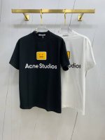 acne2025新款原单男士休闲打底短袖T恤！高端定制 高版本 时尚百搭爆款宽松版型原版进口420克双股纯棉面料 螺纹袖口.领口衣摆 手感超柔软细腻 穿着亲肤舒