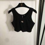 款号20252535 Alexander*大王家新款 金属Logo钉钻短款小背心，白色，黑色，S-Xl， M码；胸围78，长35
