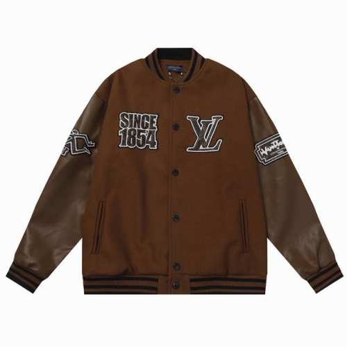 款号B17 Lv 太阳花贴皮老花刺绣棒球服外套 高克重 尼料加重工五金 M L Xl Xxl
