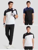 上新 迪家夏季新款polo衫短袖！专柜新款拼色男款polo衫夏季短袖翻领polo衫冰丝速干拼接拼色短袖polo衫！ 颜色:黑拼白 黑拼蓝 尺码:M-3Xl撞色元