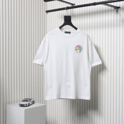 chrome Hearts 克罗心 三色十字架晕染马蹄印花短袖 面料采用280克重精梳棉，定制32支1*1螺纹，成衣两遍水洗处理，面料舒适亲肤无异感，定制定染面