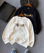 专柜顶级空气棉！ 人气爆款！Fendi 芬迪小怪兽专柜新品高奢空气层圆领卫衣！恒隆在售万元级，款号：9914 芬迪家今年最新研发60支340G空气棉面料！表层带