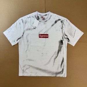 su080# 实拍图 supreme X Mm6 Maison Margiela 联名款Ss24 Week7 Box Logo Tee 解构假两件方框徽标短袖T