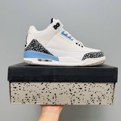 北卡蓝 Nike Air Jordan 3 Retro Hide Andsneak Aj3 乔丹3代 Aj3 乔3 乔丹篮球鞋系列 辅以标志性的爆裂纹元素 经典