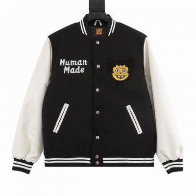 款号Y561 Human Made 小怪兽刺绣棒球服 面料采用克重超高的羊毛混纺材质，整件衣服最难调整到位的不是面料也不是什么三标，而是这种刺绣细节，前前后后打