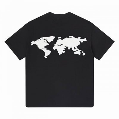 白底图 顶级版本 Goodbrand 24S S Mossy Earth 地球提花湿毛巾绣T恤 颜色：黑色 码数：S M L Xl