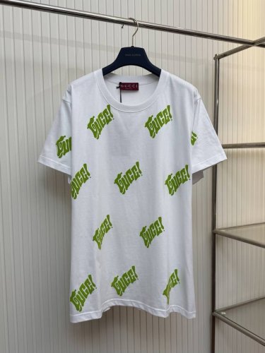 guc 古驰25Ss绿色满印Logo短袖T恤 Size：S M L Xl