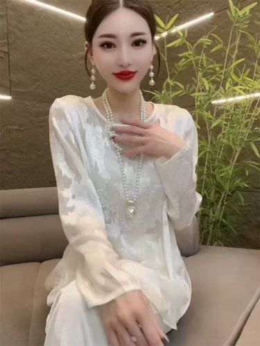 新款，法式上衣，乔琪剪花罩衫，黑色 白色 金色 Smlxl