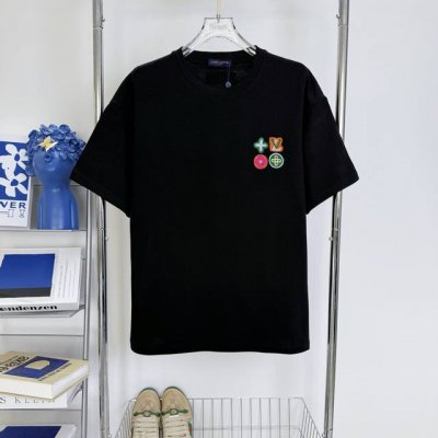 170 当天到货 现货现配 Louis Vuitton 路易威登25Ss 多巴胺Logo刺绣短袖T恤 独家首发高定 面料采用320克重双纱精梳棉，定制32支双股