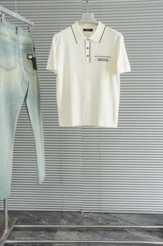 Gucc#I 25Ss春夏新品 男士针织翻领短袖衫！采用纤维超细与高弹的伊力特纱线织造而成，质感与纹理都是超级的柔和，非常的轻薄柔软，手感极其的细腻丝滑，纱线越