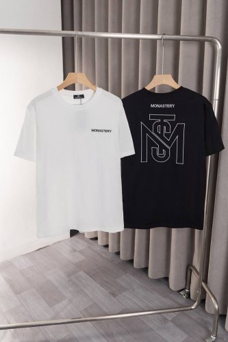 x003 Monaster 新款T恤，Logo+前后图案采用刺绣工艺，260克高品优质双纱纯棉面料， 时尚而奢华男女同款。颜色：黑色，白色 尺码:M～3Xl码.