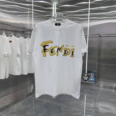 款号:F027 Fendi 芬迪 2025夏季新款圆领短袖T恤！ - 260G双纱纯棉顶级面料 手感柔软 百分百纯棉独家出货 定染硫化黑无尘处理面料 -面料：2