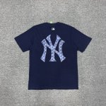 Xx060 Mlb复古牛仔老花色大标印花 Zp开版 260克克重纯棉面料 情侣款：S Xxl 藏蓝 白色
