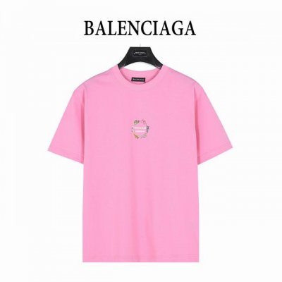 Balenciaga 巴黎世家 25Ss 老爹鞋图案字母印花短袖T恤 购入原版开模打造，全套定制辅料，所有细节完美还原 定织定染260G纯棉精梳棉面料，洗水后达