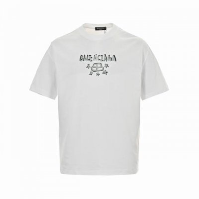 balenciaga 巴黎世家 24Ss 双B涂鸦字母印花短袖 印花材料采用安全环保无毒婴儿认证的发泡材料 印花轮廓清晰干净 有康丽机器出来的质感 如果衣服要清