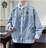 上新 P210【Chrome Hearts克罗心 新款十字架牛仔外套】 ◆精选牛仔棉面料 分量十足 有质感透气 两色选 宽松版 时尚前沿流行设计 多季节款 随意