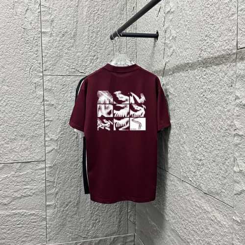 arc'teryx*始祖*鸟2025春夏季潮牌新款 个性经典图案字母Logo 格子印花 定制双纱平纹纯棉面料 短袖T恤 男女同款 颜色：黑色 白色 安哥拉红 尺