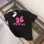 Abalen*Ciaga 巴黎世家 2025春夏最新款短袖T恤，男女同款定制专属纯棉面料，定制原版工艺螺纹，胸前喷墨涂鸦印花Logo设计！简约大方，从容百搭，档
